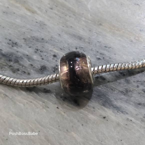 Murano .925 stearling silver center core glass bead fits pandora type bracelets - Picture 2 of 15